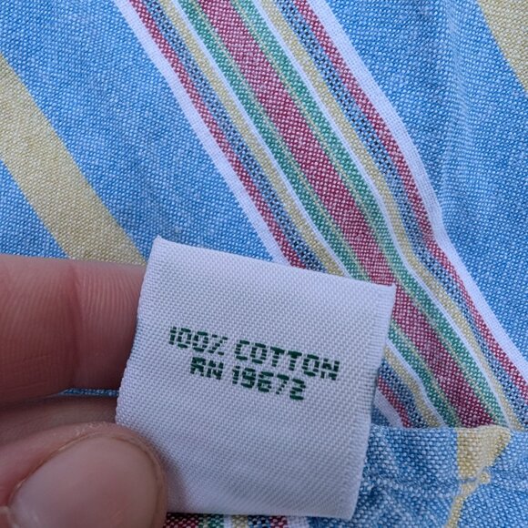 Polo by Ralph Lauren Button-Up Shirt Men's L Blue Striped Collared Casual Cotton - Picture 4 of 8